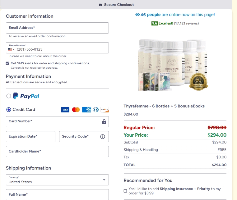 Thyrafemme Balance-checkout-page